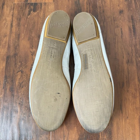 PAUL GREEN Rosette Ballet Flats in Silver Shimmer Suede Leather UK 7 US 9.5 - Picture 10 of 11